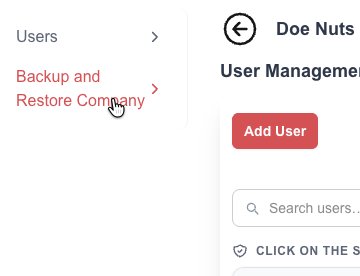 Backup and Restore Menu