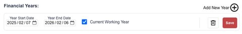 financial year list