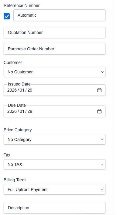 Invoice header