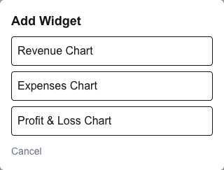 widget selection