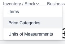 price categories menu
