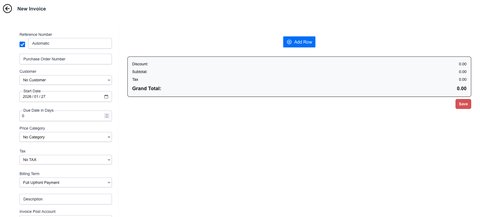 new Invoice form