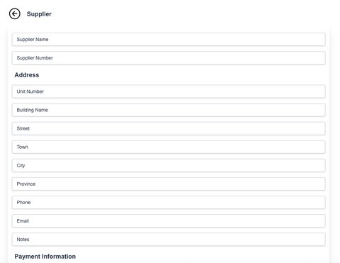 new Supplier form